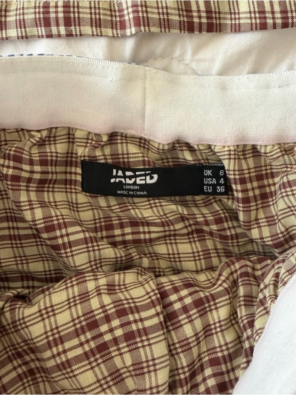 Jaded London Brown Checked Lulu Puffball Boxer Micro Skirt - Picture 3 of 3